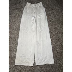 NWT Ego cross embroidered wide‎ leg sweatpants womens 6 y2k cozy streetwear